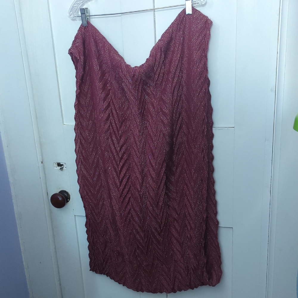 Beautiful Burgundy and Silver Thin Infinity Scarf. Like new. No Tags.